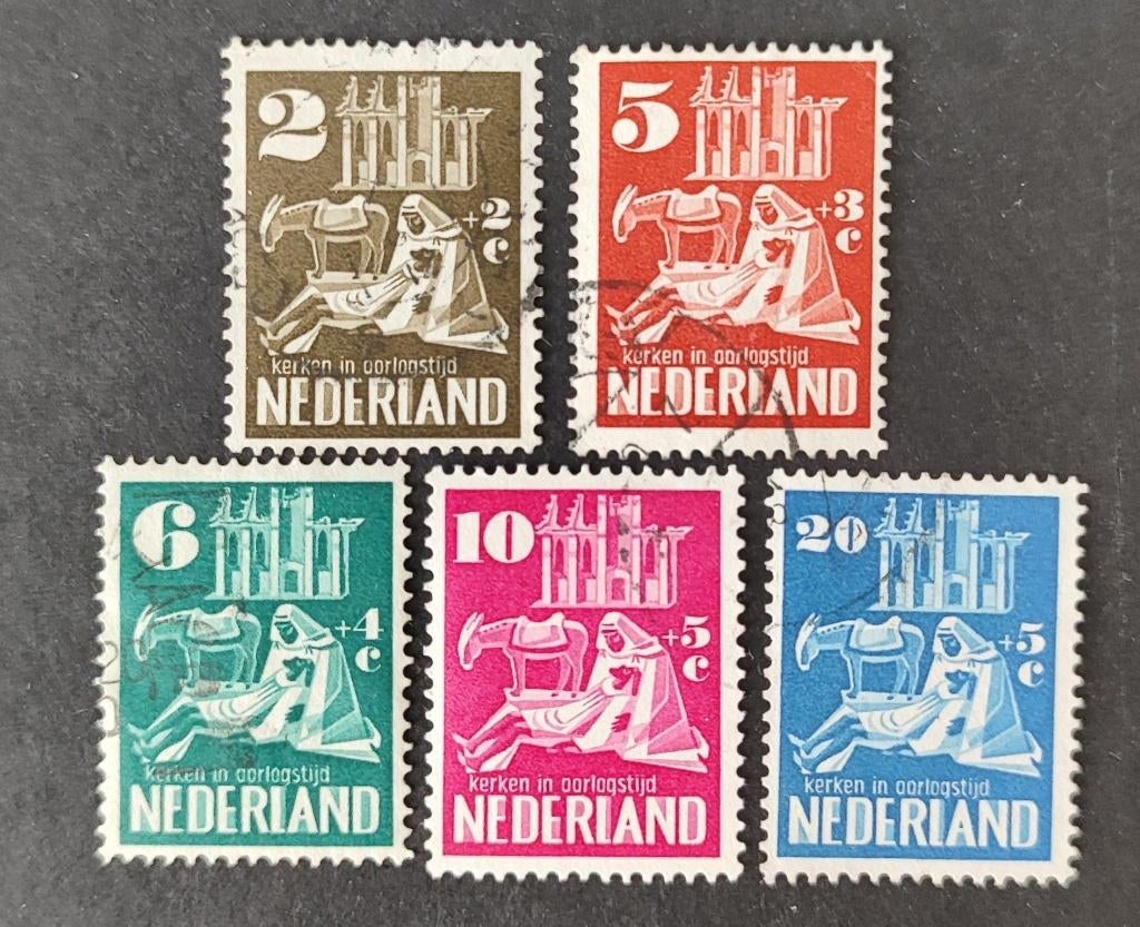nederland nvph 556- 560, Postzegels en Munten, Verzenden, Na 1940, Gestempeld
