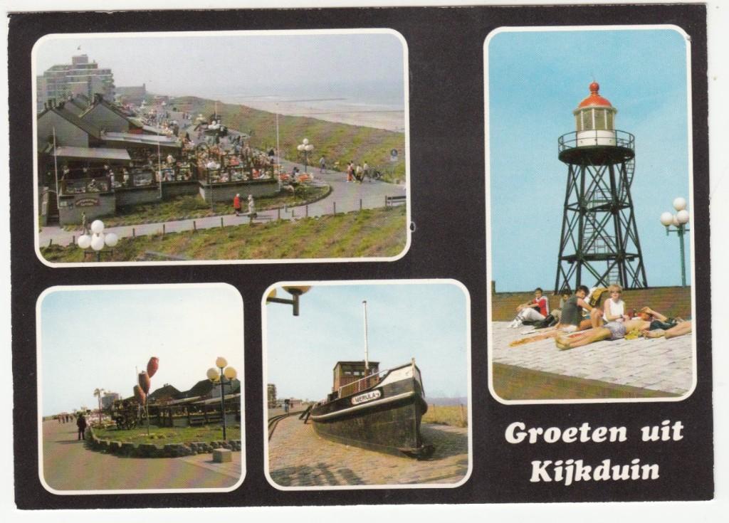 Kijkduin Groeten 4 luik Gelopen 1998 met zegel, Verzenden, 1980 tot heden, Gelopen, Zuid-Holland