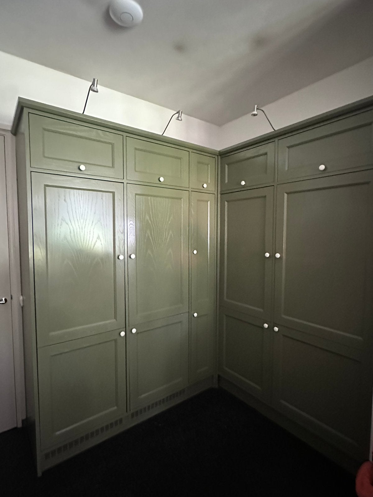 Olijfgroene massief houten keuken, Huis en Inrichting, Ophalen, Zo goed als nieuw, Hoekkeuken