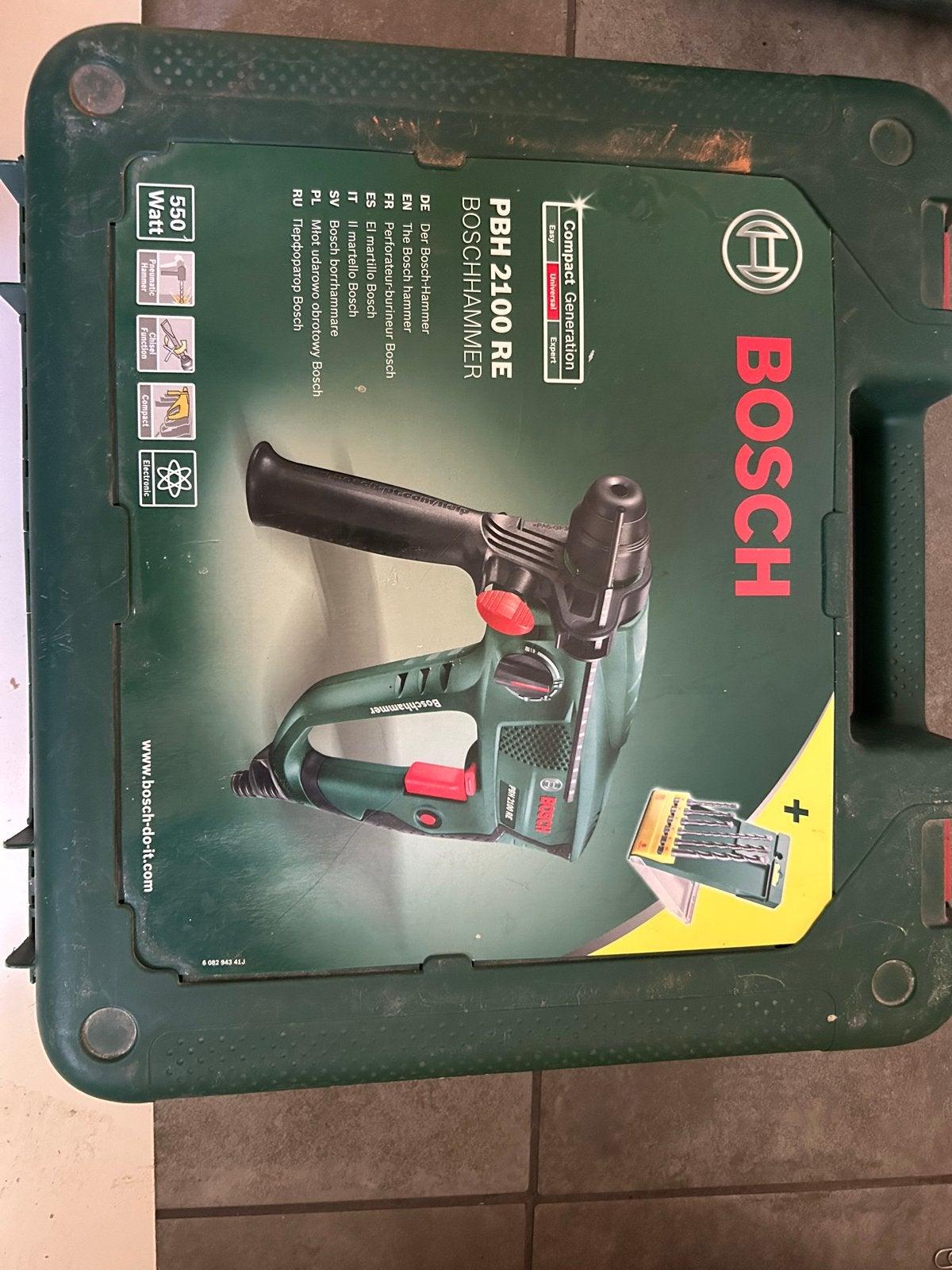 Bosch PBH 2100 RE Boorhamer / boormachine - 550 Watt, Ophalen, Gebruikt, Boor- en/of Breekhamer, Klopboormechanisme