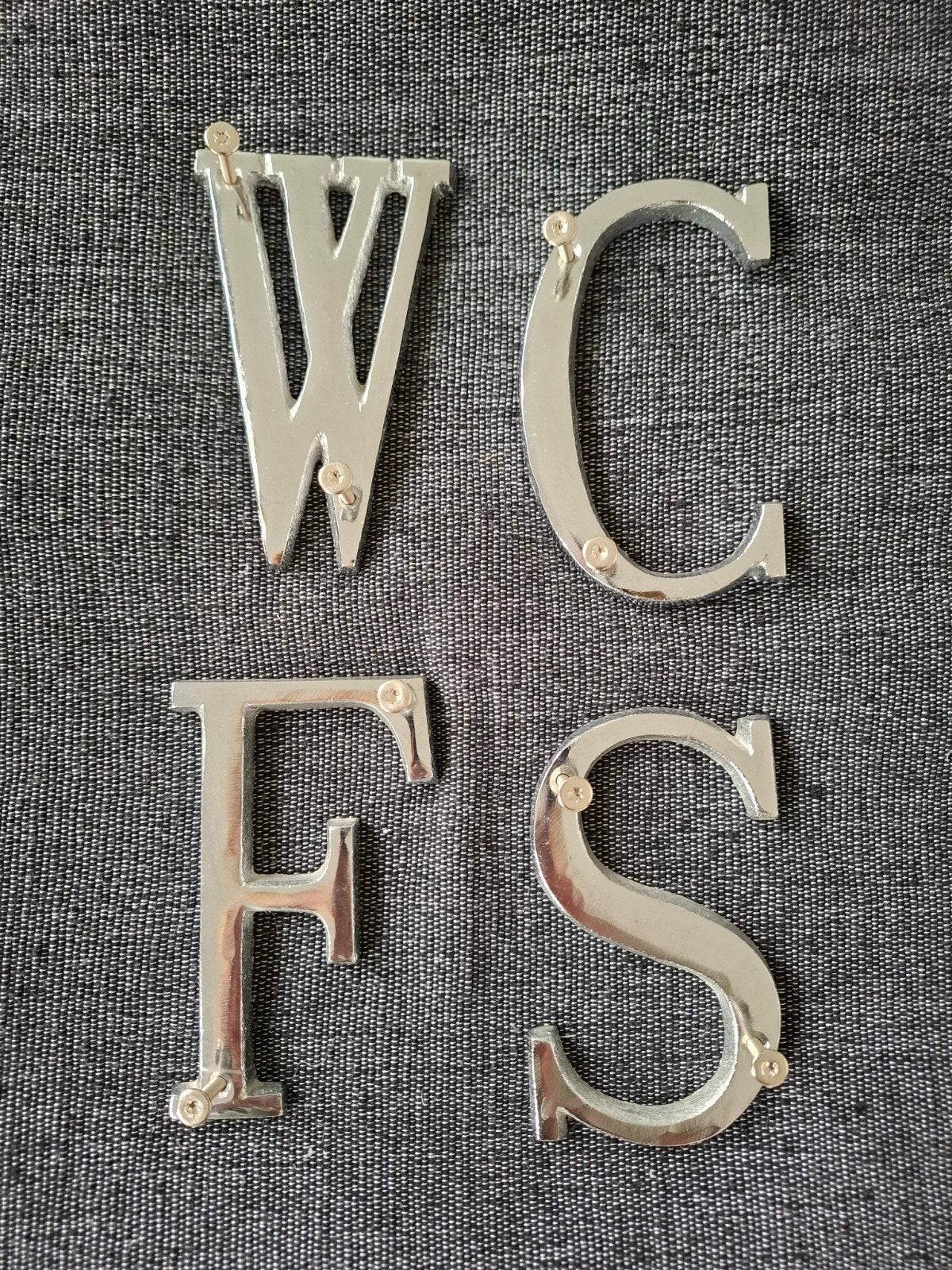 Letters, W, C, F, S, chroom!, Ophalen of Verzenden, Landmacht, Nederland, Embleem of Badge