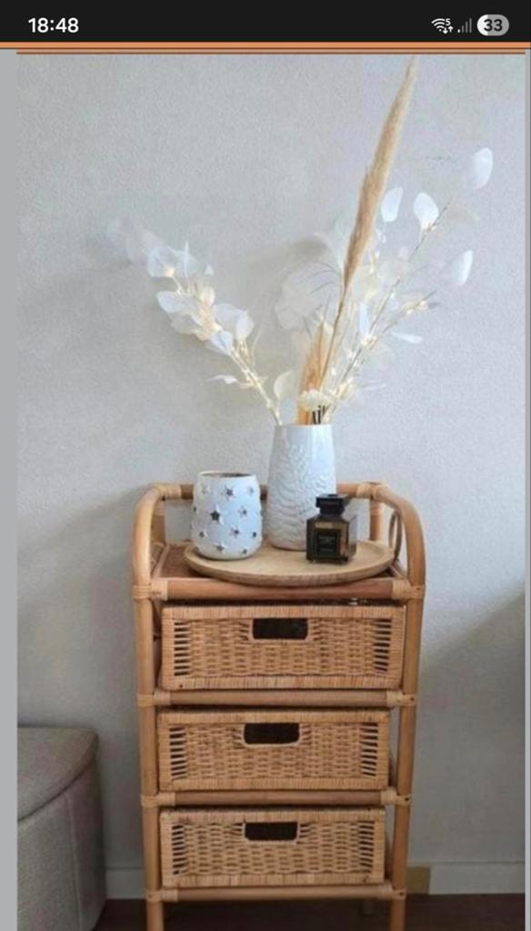 Bamboe kastje, Ophalen, Minder dan 50 cm, 3 of 4 laden, Minder dan 100 cm