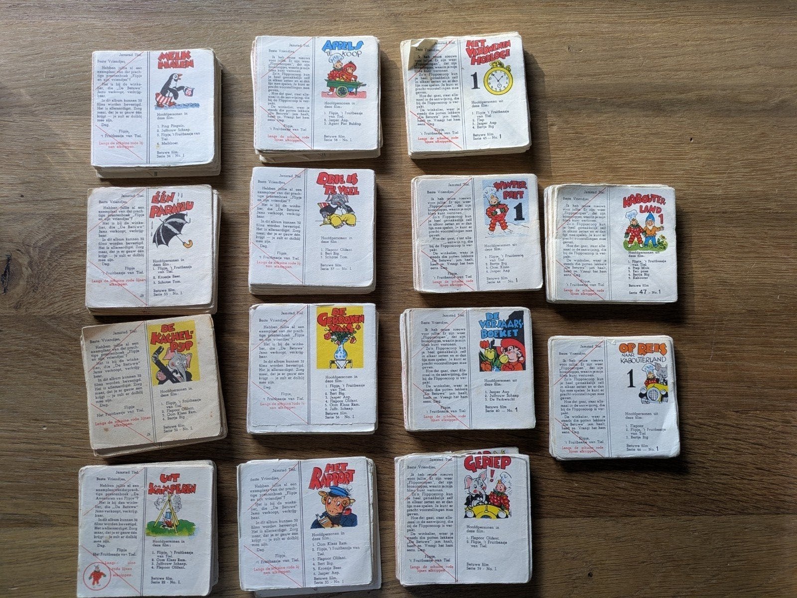 filmstroken Tielse flipje 103 stuks 1947-1954 Vintage, Ophalen of Verzenden, Nederland