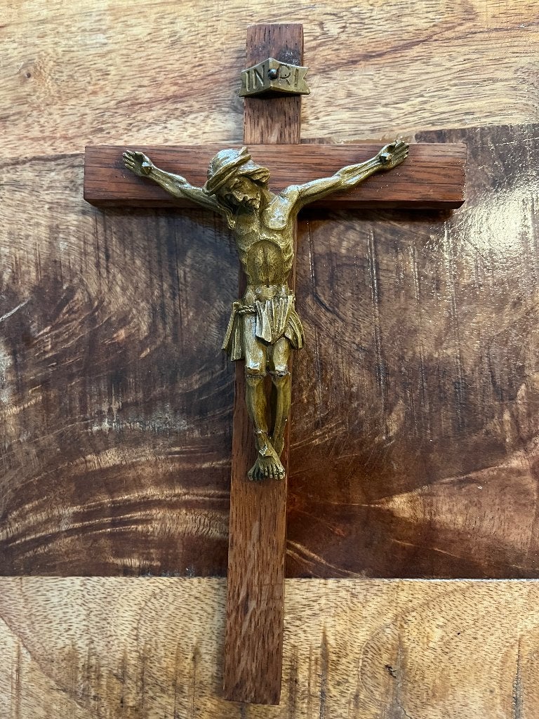 Vintage wandkruisbeeld Crucifix, Ophalen of Verzenden