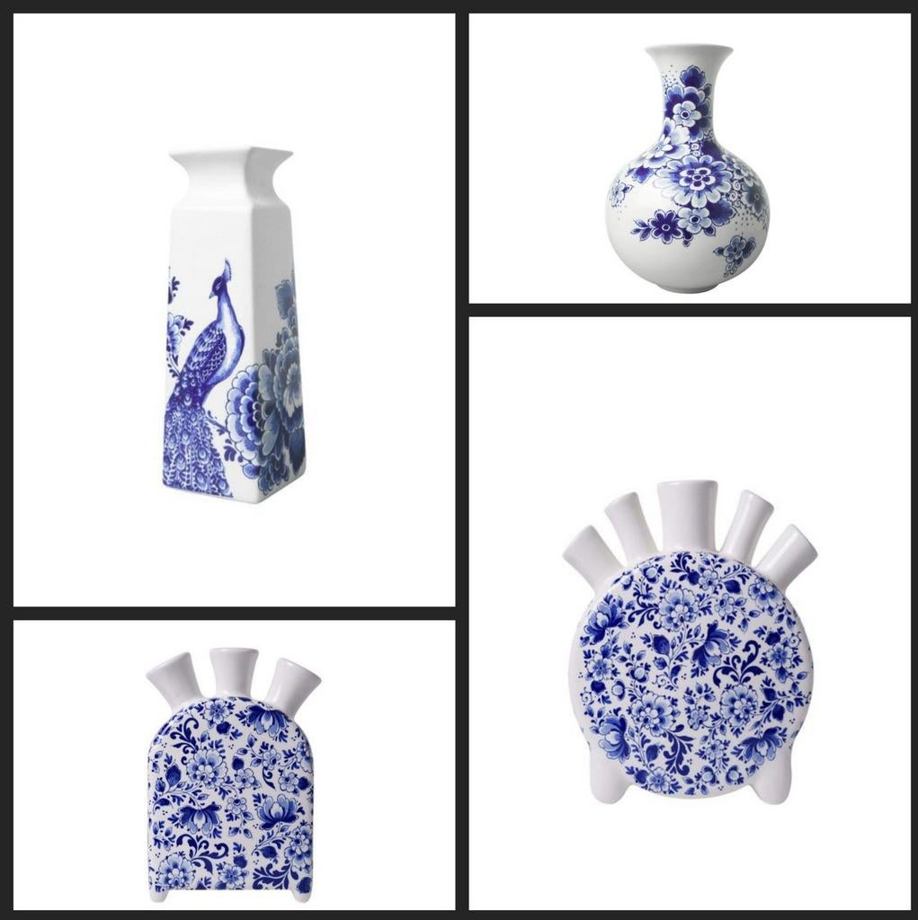 Heinen Delfts blauwe vazen, Huis en Inrichting, Woonaccessoires | Vazen, Blauw, Aardewerk of Porselein, Nieuw, Ophalen of Verzenden