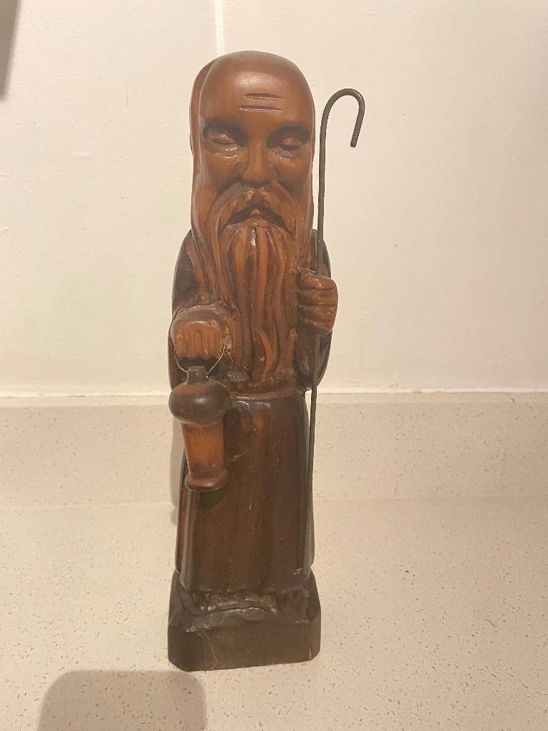 Houten beeld Santiago de Compostela 35cm, Ophalen of Verzenden
