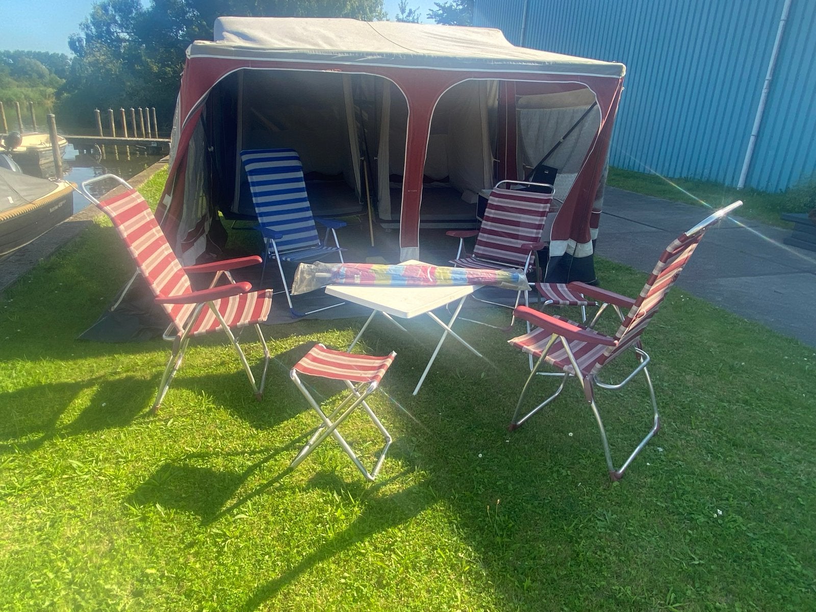 Camp-let Concorde vouwwagen - Compleet en klaar voor vakanti, Caravans en Kamperen, Ophalen, Meerkleurig, Tot en met 2, Aanwezig