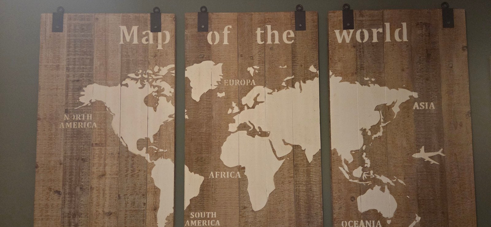 Houten Wereldkaart Wanddecoratie - Vintage Stijl, Huis en Inrichting, Woonaccessoires | Wanddecoraties, Gebruikt, Hout, Vintage