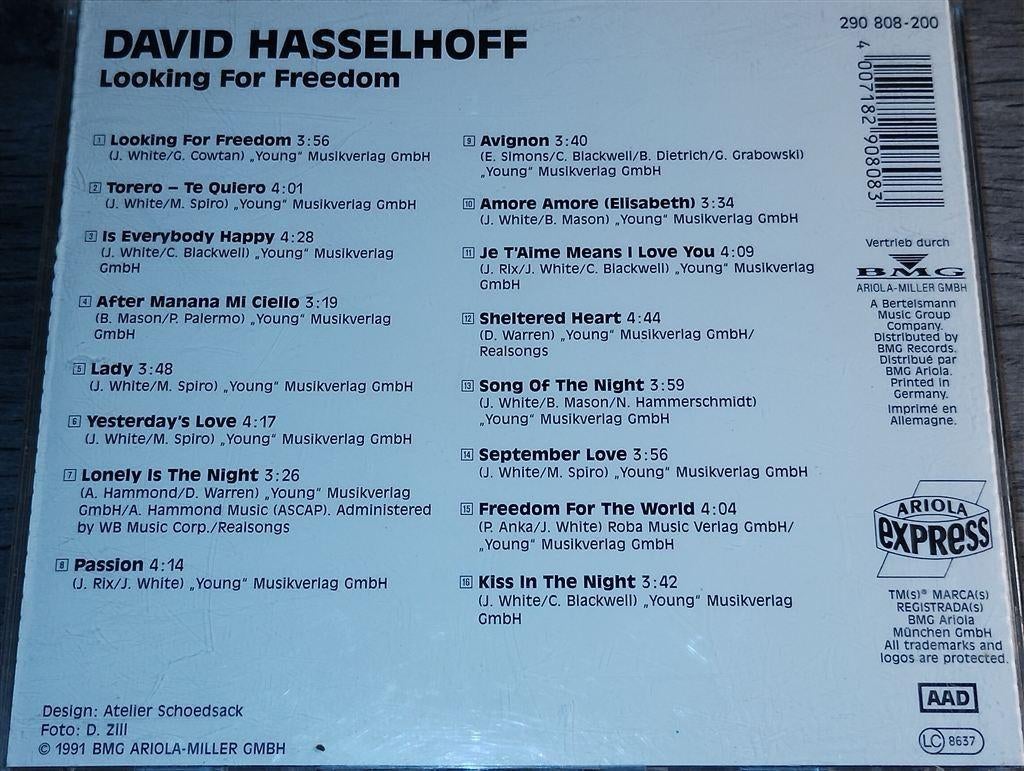 David Hasselhoff - Looking For Freedom, Ophalen of Verzenden, Zo goed als nieuw