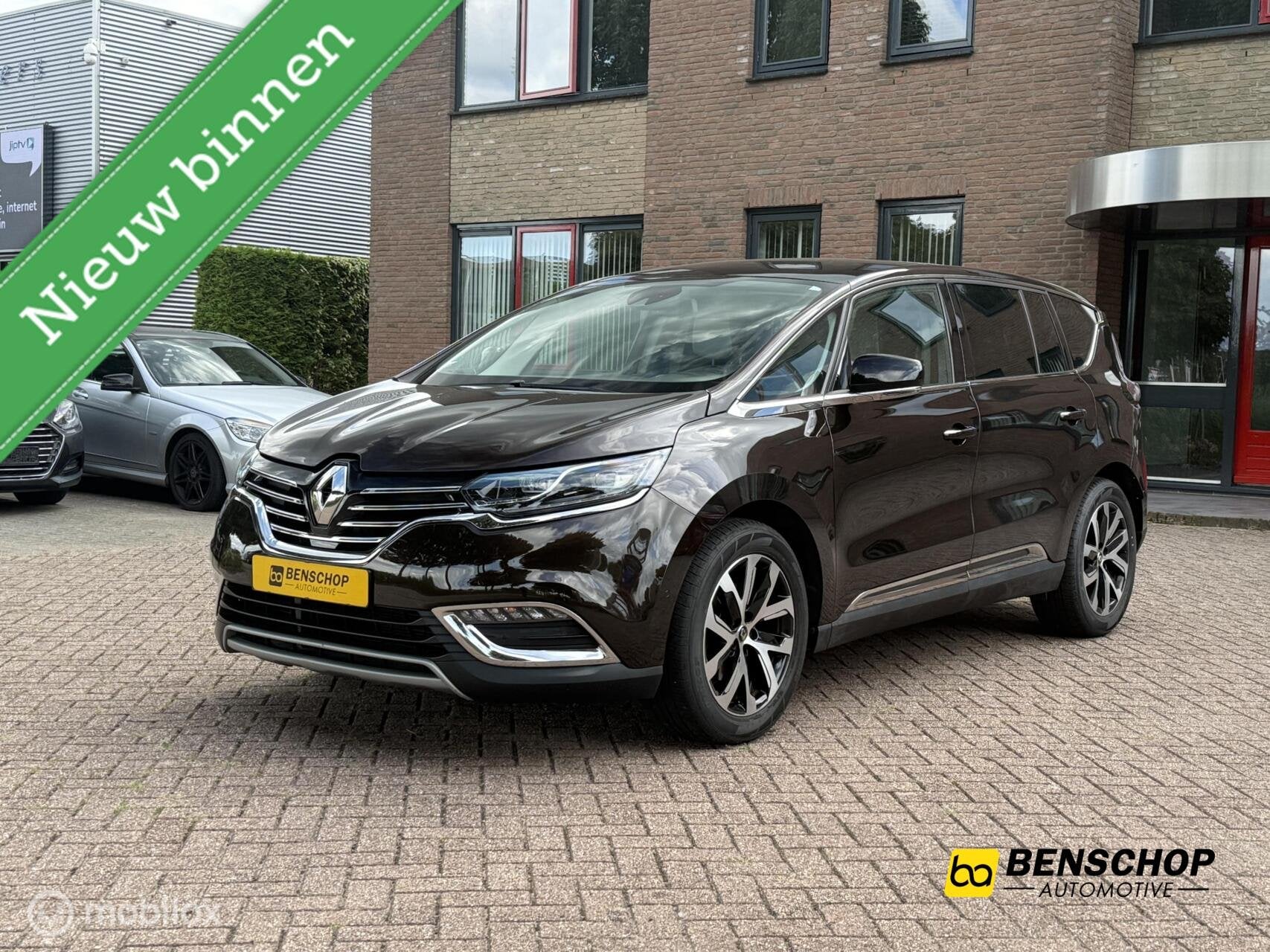 Renault Espace 1.8 TCe Elysée 7p. Panodak Navi Carplay Leer, Auto's, Beige, 4 cilinders, Bruin, 7 stoelen