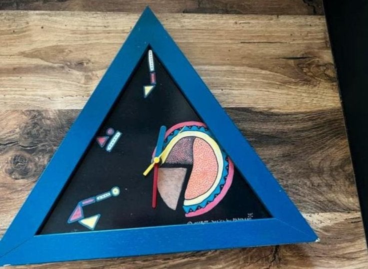 Jaren '90 Abstract MAZZOT Wandklok, Ophalen of Verzenden, Zo goed als nieuw, Analoog, Wandklok