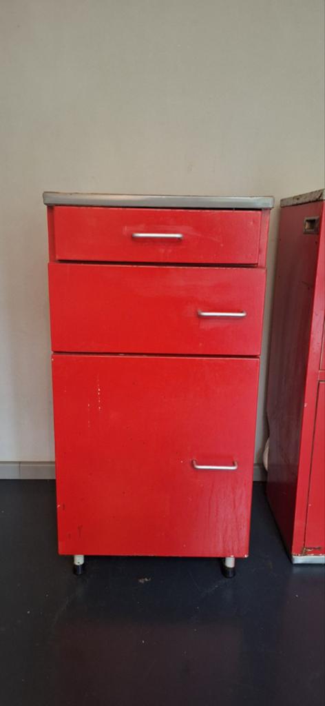 Vintage ziekenhuis nachtkastjes uit de jaren '70, Ophalen, Gebruikt, Minder dan 45 cm, Metaal of Aluminium