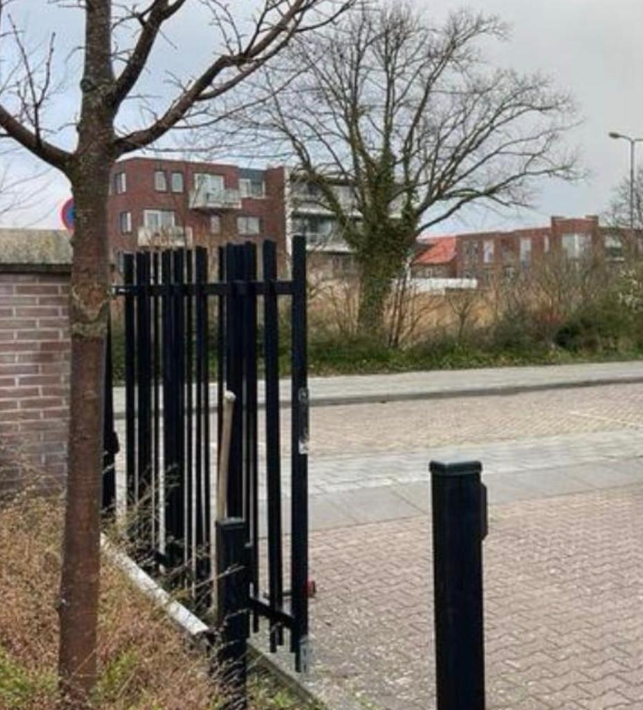 Professionele spijlen toegangspoorten 4 stuks, Tuin en Terras, Tuinhekken en Hekwerk, Ophalen, Met poort, Gebruikt, Spijlenhekwerk