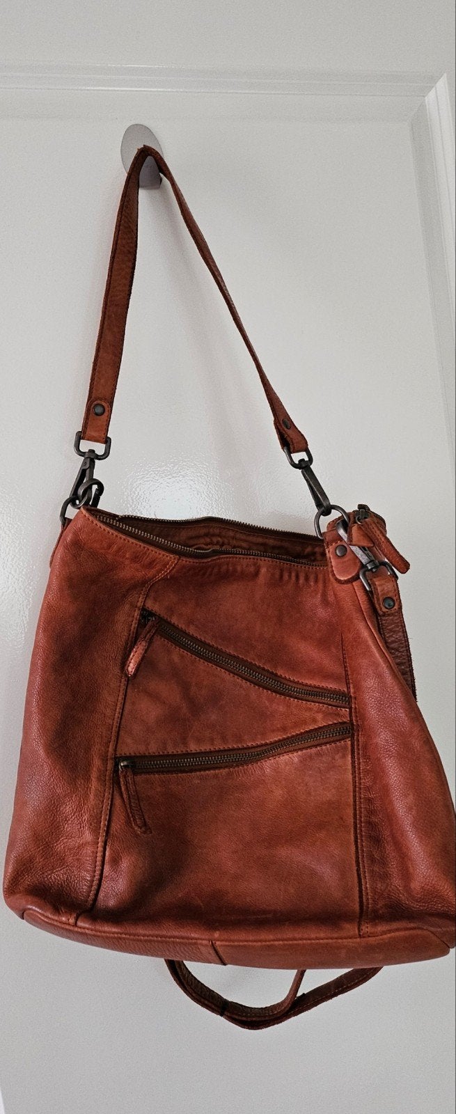 Leren schoudertas / handtas van Bear Design, Ophalen, Zo goed als nieuw, Bruin, Schoudertasje