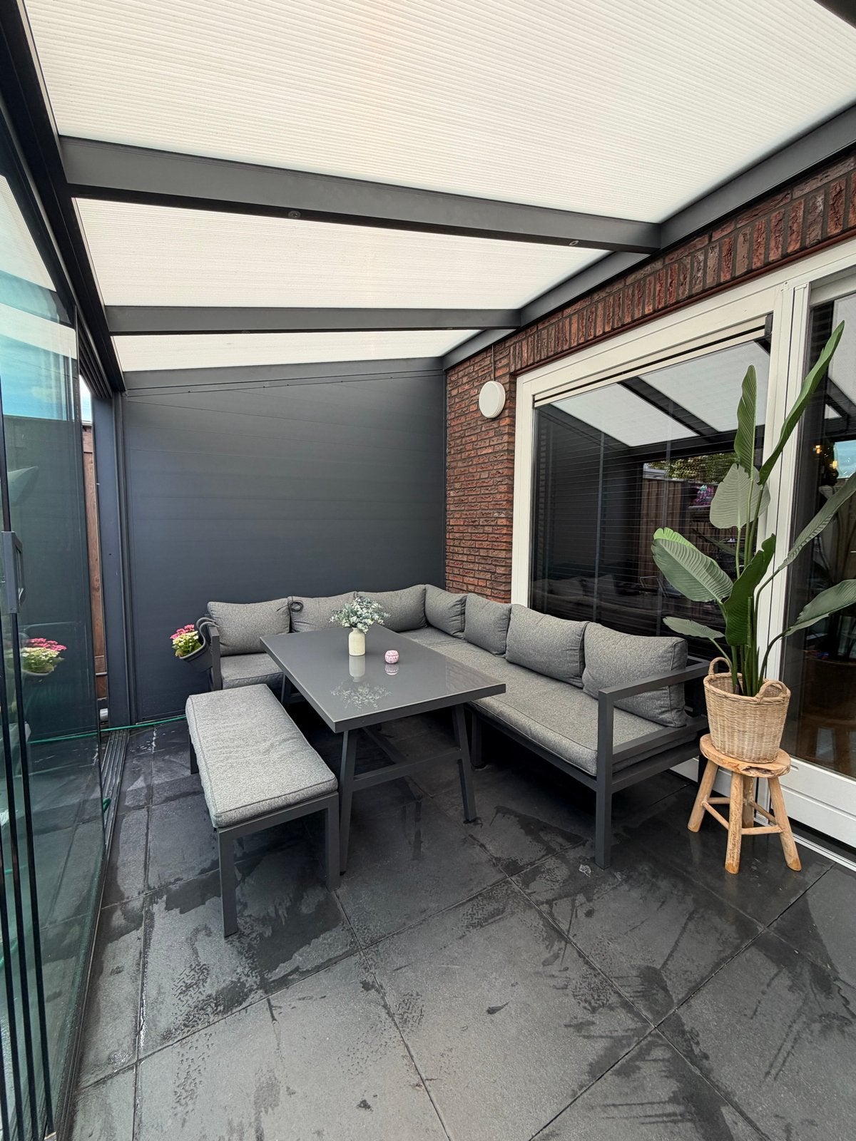 Moderne Dinning Loungeset met Comfortabele Kussens, Tuin en Terras, Ophalen, 5 zitplaatsen, Aluminium, Zo goed als nieuw