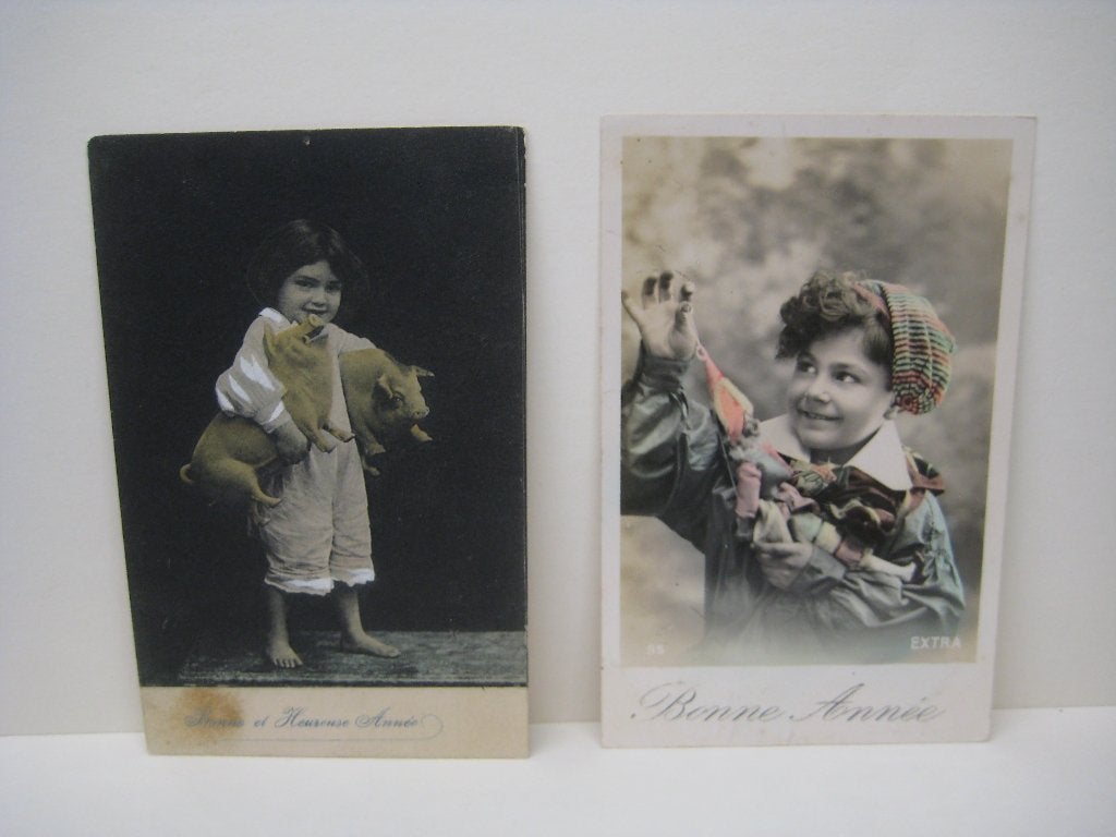 OUDE POSTKAARTEN BONNE ANNEE, Verzamelen, Ophalen of Verzenden, Voor 1920, Kinderen