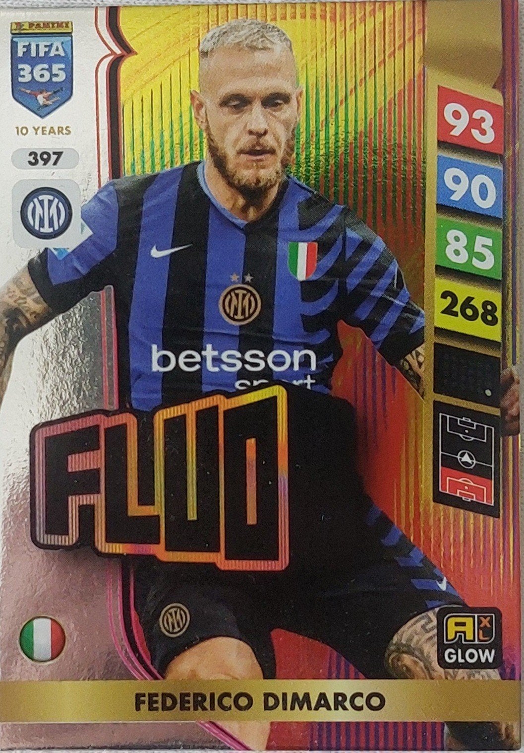 Fedrico Dimarco FLUO #397, Hobby en Vrije tijd, Stickers en Plaatjes, Ophalen of Verzenden, Zo goed als nieuw, Plaatje