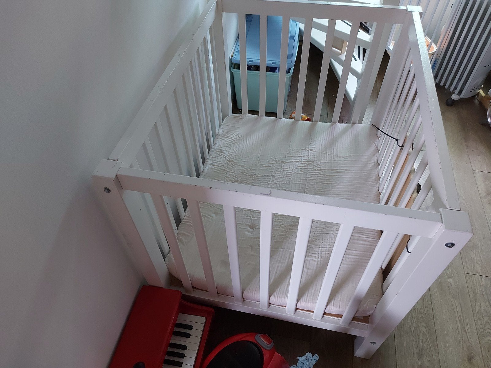 Witte houten box met matras - Box Joost Interchild, Ophalen, Gebruikt, Rechthoekig