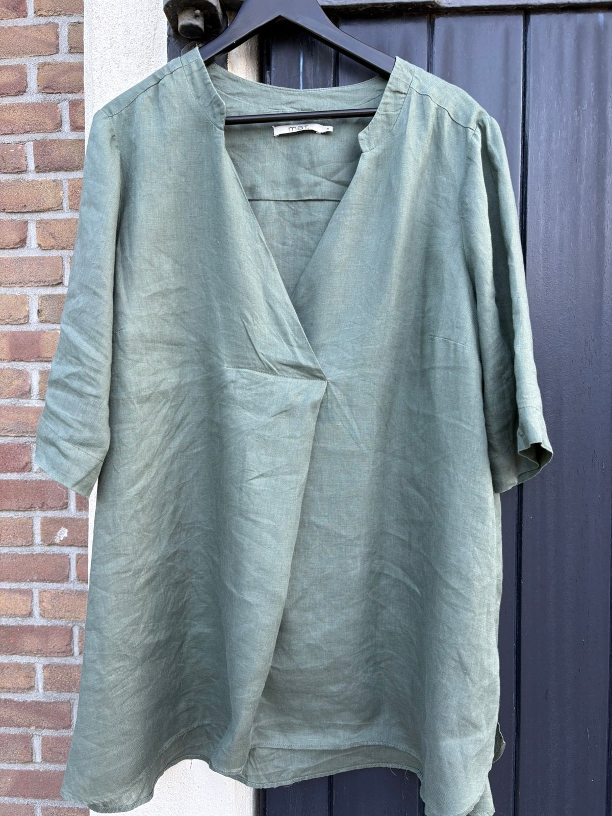 MAT fashion, maat S, groen, linnen, tuniek, blouse, 44-46, Kleding | Dames, Grote Maten, Ophalen of Verzenden, Zo goed als nieuw
