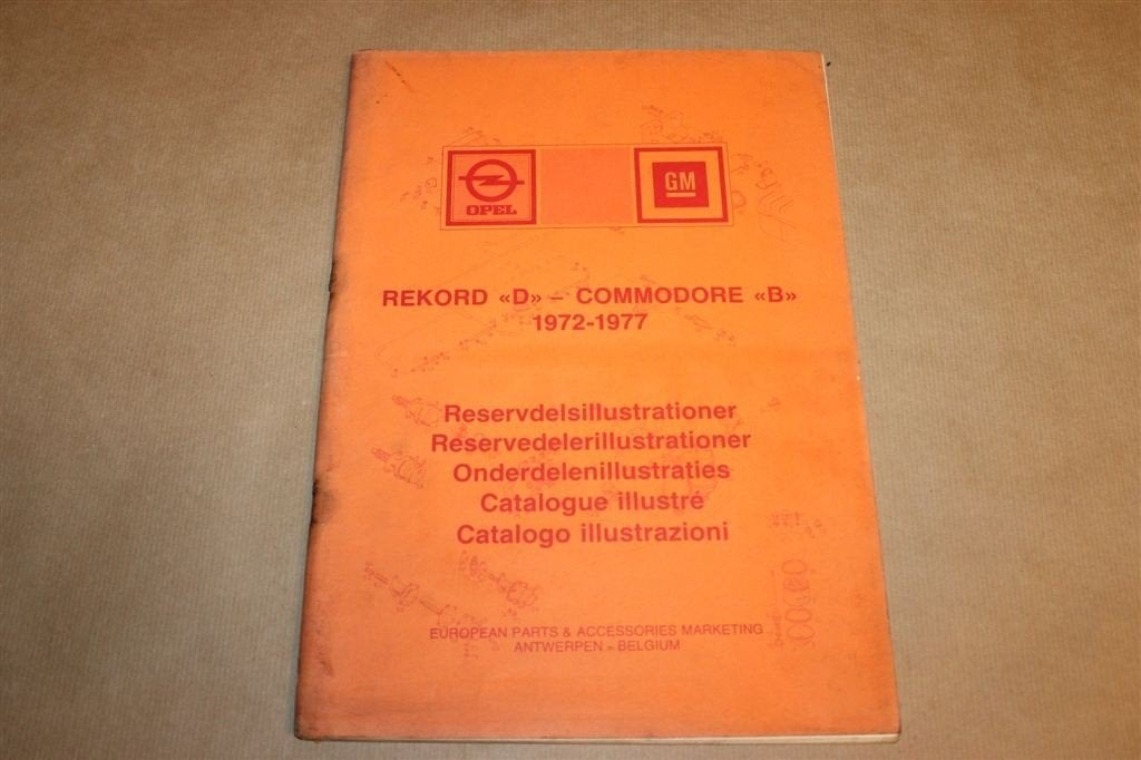 Opel Rekord D Commodore B — Onderdelencatalogus 1972-1977, Ophalen of Verzenden