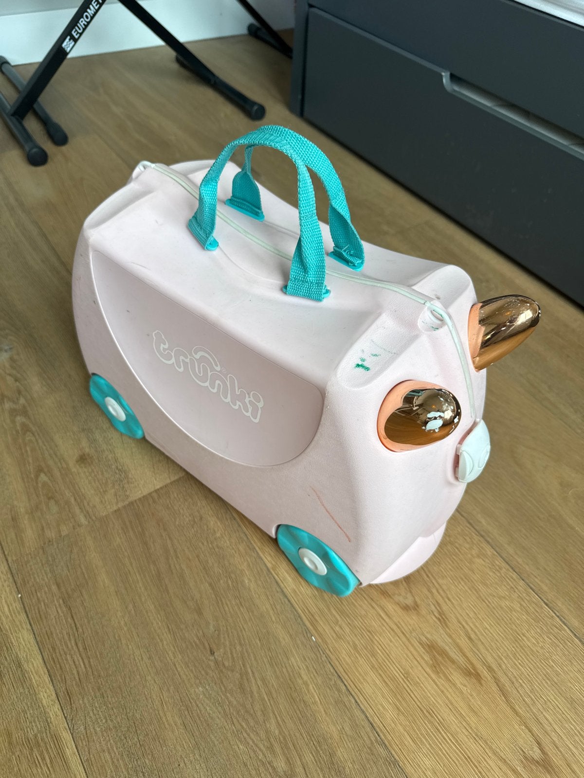 Trunki Kinderkoffer Eenhoorn Roze met Wieltjes, 40 tot 60 cm, Gebruikt, 20 tot 30 cm, Roze
