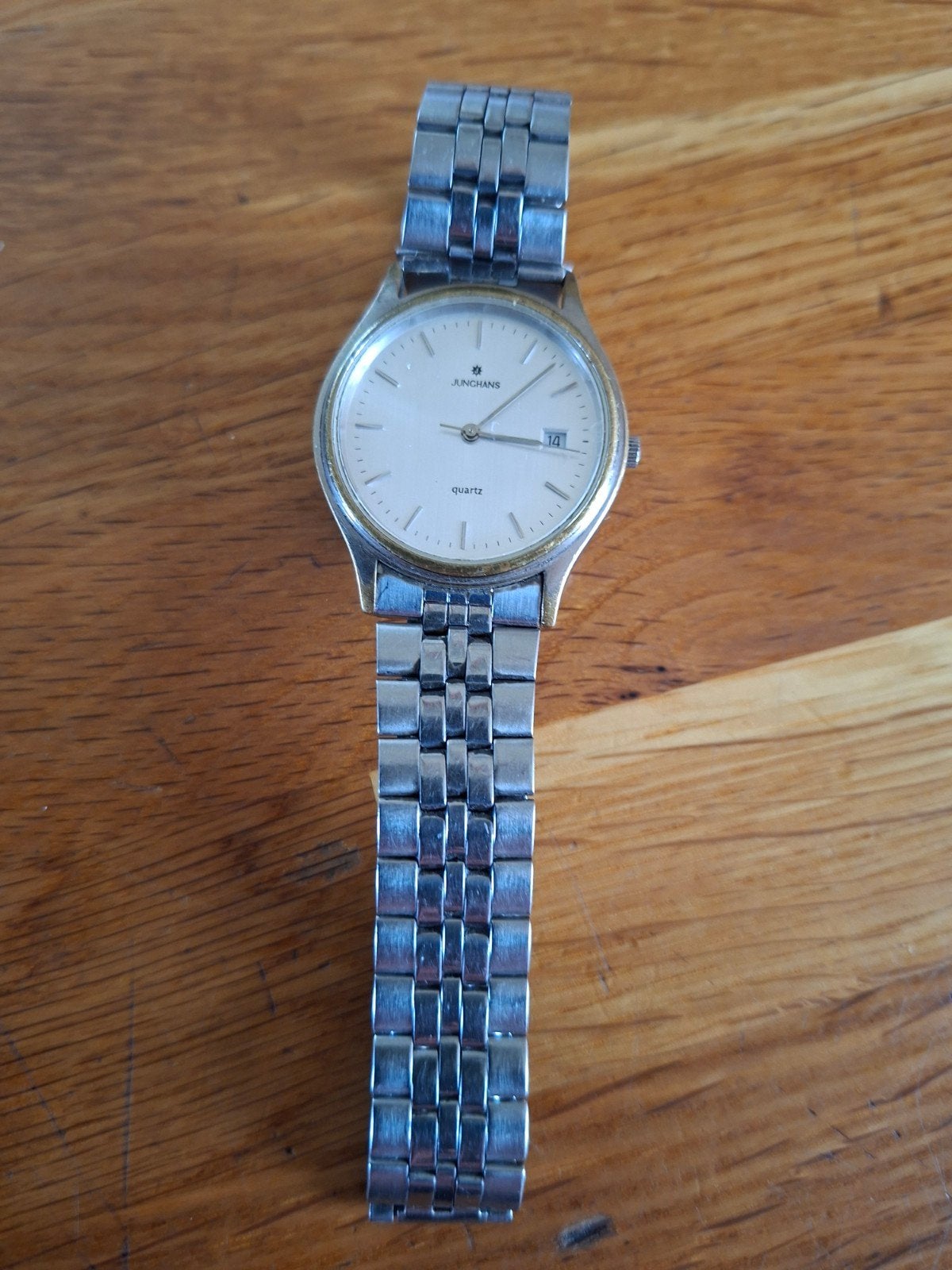 Vintage Junghans Heren Horloge met Stalen Band, Overige merken, Staal, Gebruikt, Staal