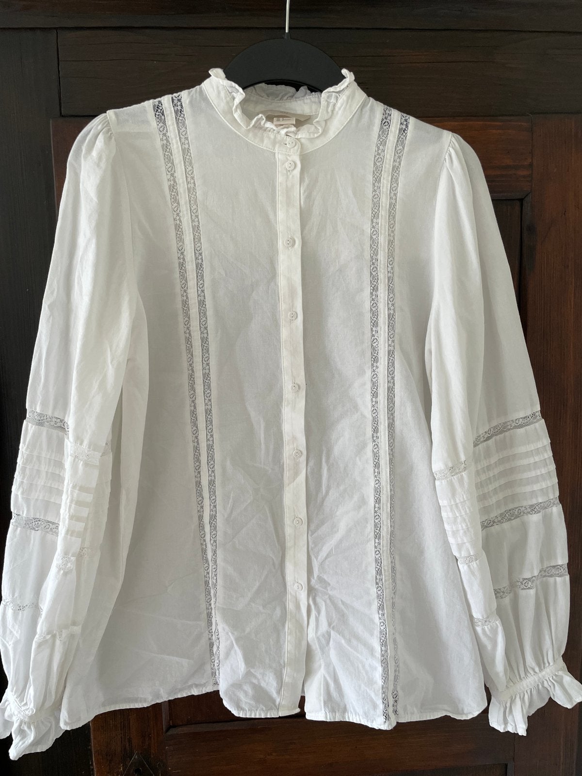 Zacht en licht katoenen witte blouse van h&m maat 36, Ophalen of Verzenden, Zo goed als nieuw, Maat 36 (S), Wit