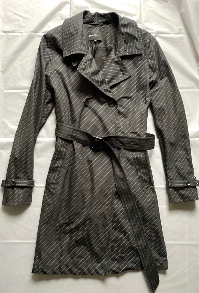 Mooie CREENSTONE Jas Trenchcoat mt 38 M, Zwart, Creenstone, Zo goed als nieuw, Ophalen