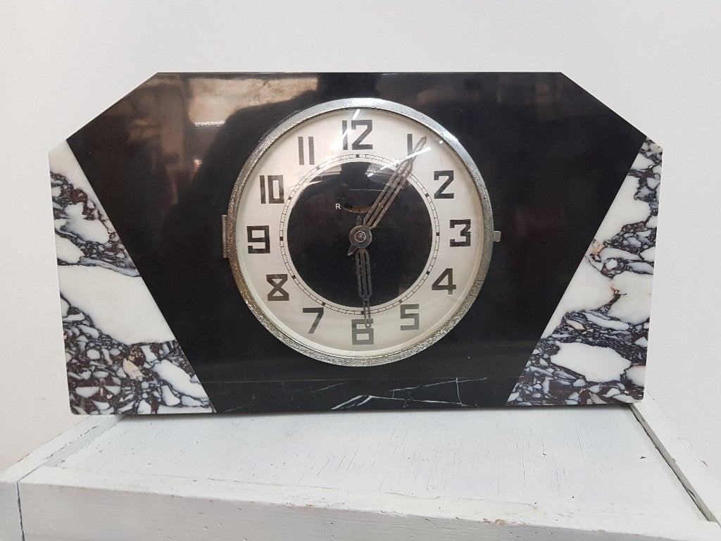 antiek massief marmeren klok, Antiek en Kunst, Antiek | Klokken, Ophalen of Verzenden