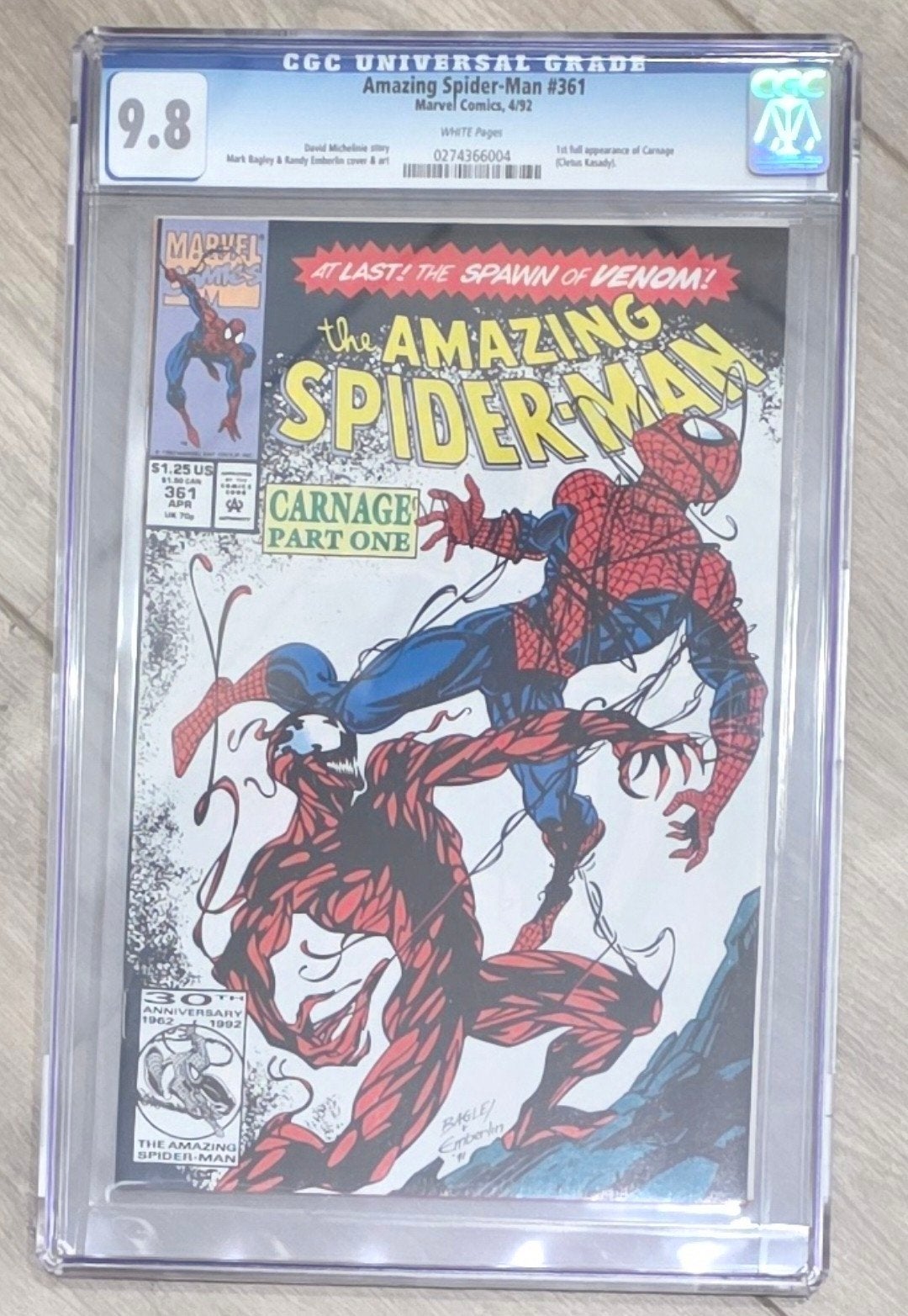 Amazing Spider-Man #361 CGC 9.8 - 1e Carnage, Boeken, Strips | Comics, Eén comic, Ophalen of Verzenden, Zo goed als nieuw, Amerika