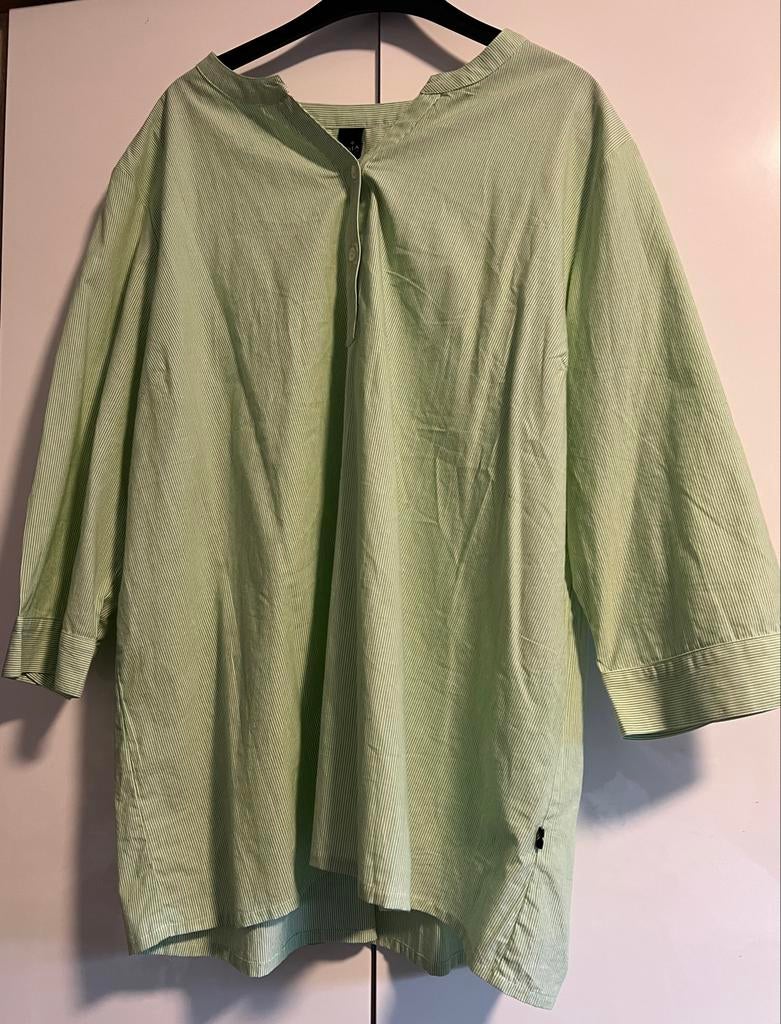 Adia - ongedragen lichtgroene gestreepte blouse - Maat 50/52, Ophalen of Verzenden, Zo goed als nieuw, Maat 46/48 (XL) of groter