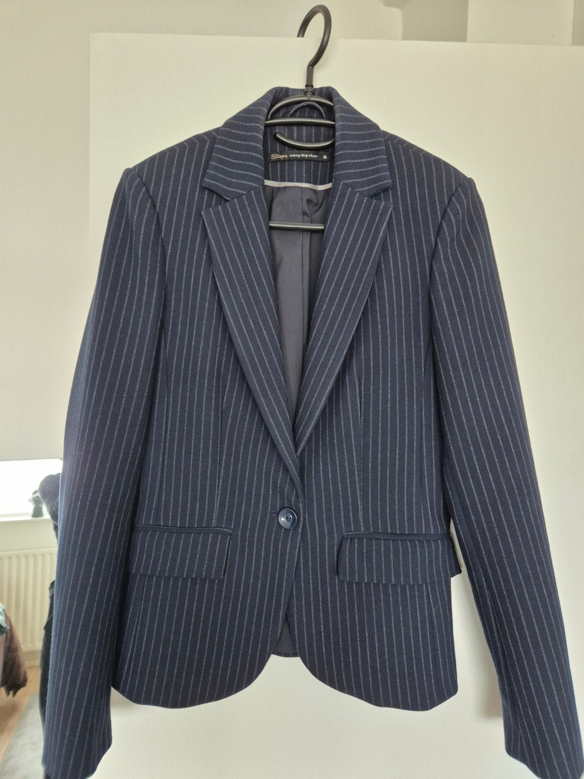 Steps blazer krijtstreep 36, Ophalen of Verzenden, Zo goed als nieuw, Maat 36 (S), Blauw