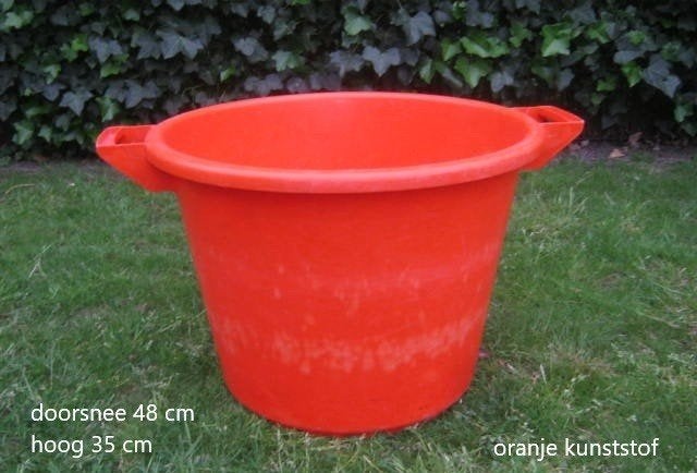 grote, stevige, vintage kunststof mand, wasmand, oogstmand, Tuin en Terras, Overige Tuin en Terras, Gebruikt, Ophalen