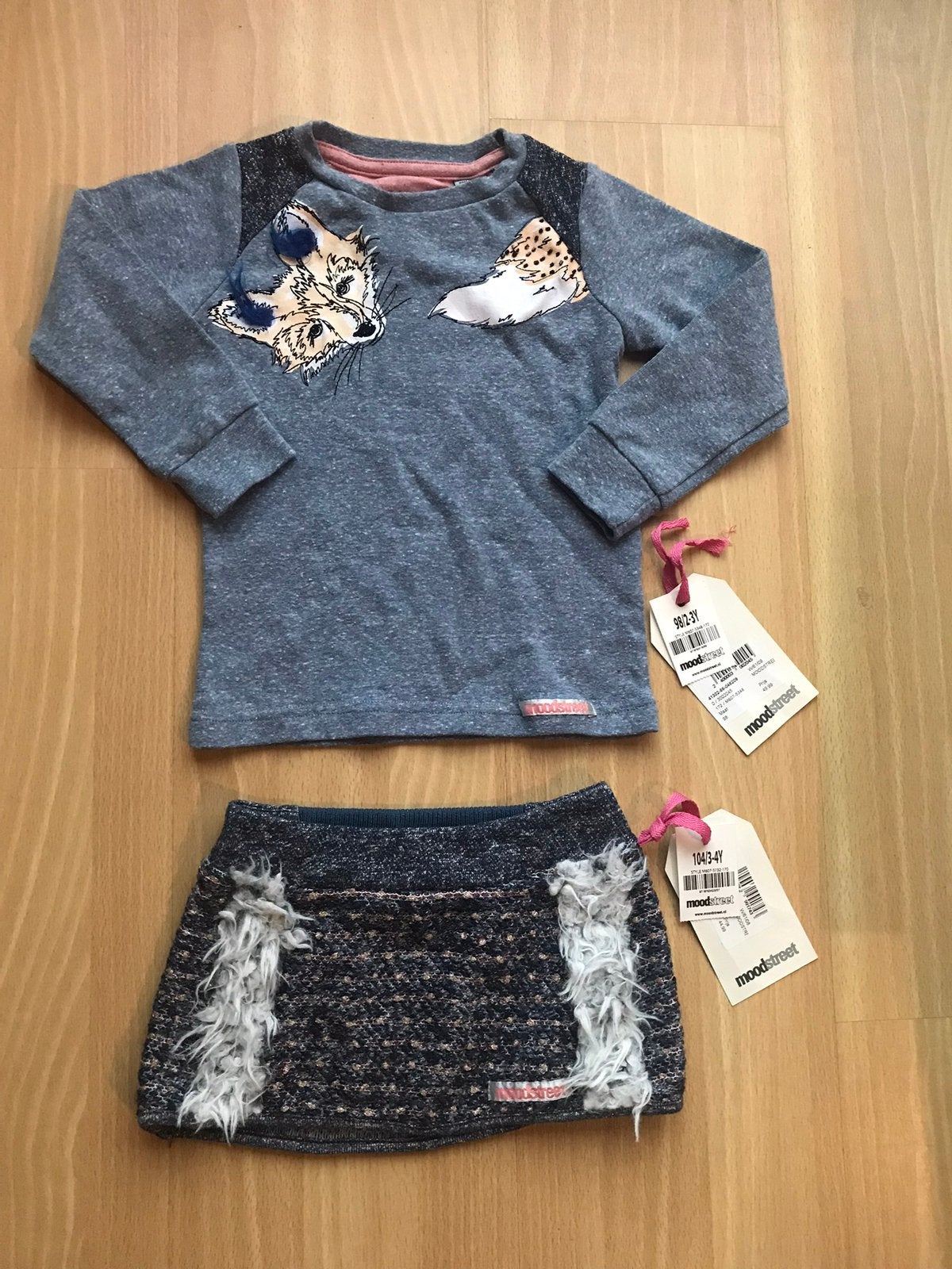 Moodstreet set meisje rok trui maat 98 1x gedragen, Ophalen of Verzenden, Zo goed als nieuw, Meisje, Jurk of Rok