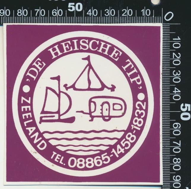 Sticker: De Heische Tip - Zeeland (2), Verzamelen, Stickers, Zo goed als nieuw, Bedrijf of Vereniging, Ophalen of Verzenden