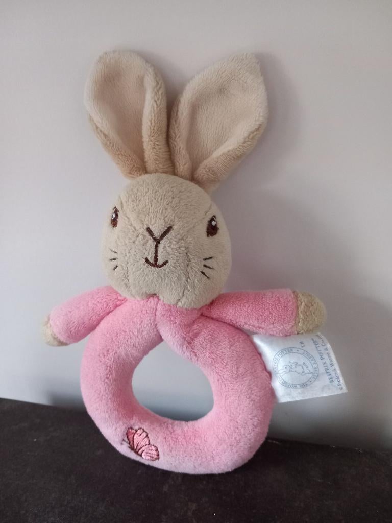 Roze Beatrix Potter rammelaar, Kinderen en Baby's, Ophalen of Verzenden, Zo goed als nieuw, Rammelaar