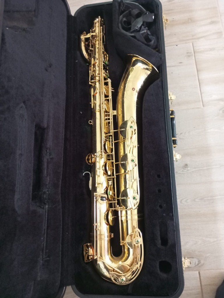 Bariton saxofoon Yamaha YBS 61 gereviseerd, Ophalen of Verzenden, Gebruikt, Bariton, Met koffer