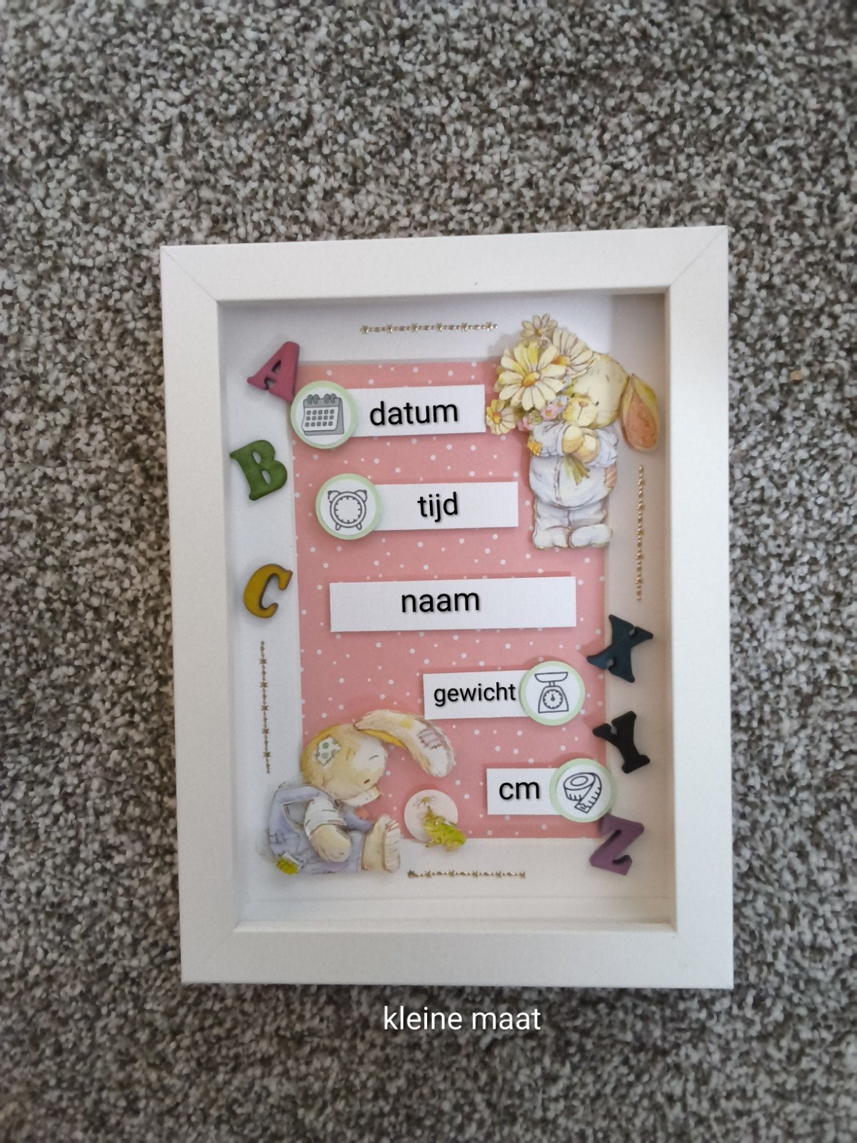 Kraamcadeau Geboortelijst om zelf in te vullen.
Hand gemaakt, Ophalen of Verzenden, Nieuw