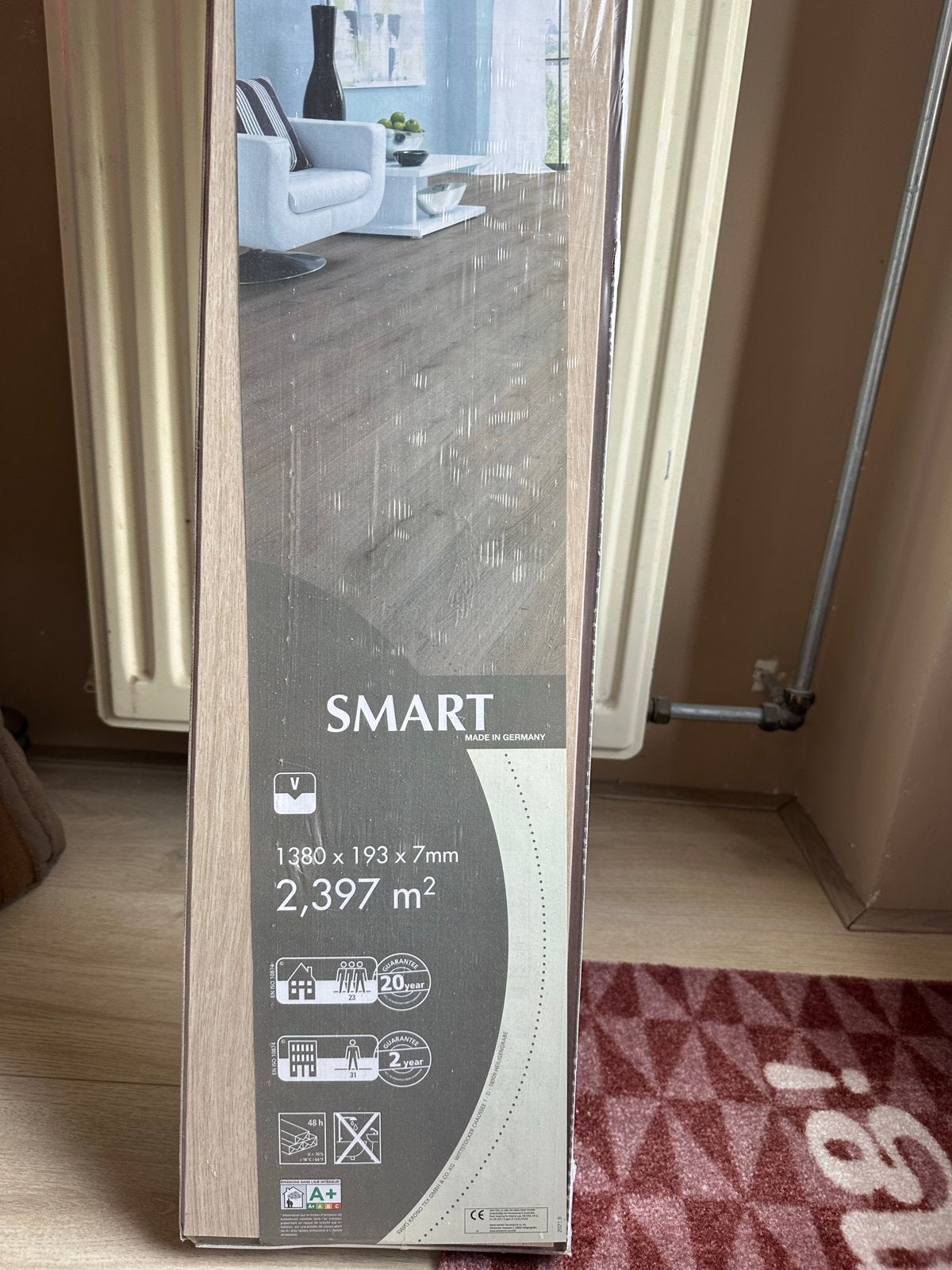 Laminaatvloer Smart Eiken Lichtgrijs met ondervloer, Doe-het-zelf en Verbouw, Ophalen, Nieuw, 5 tot 10 m², 10 tot 30 cm