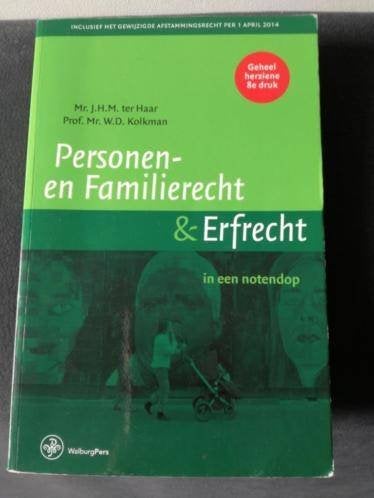 Personen - en Familierecht en Erfrecht 8e druk, Ophalen of Verzenden, Alpha, Zo goed als nieuw, HBO
