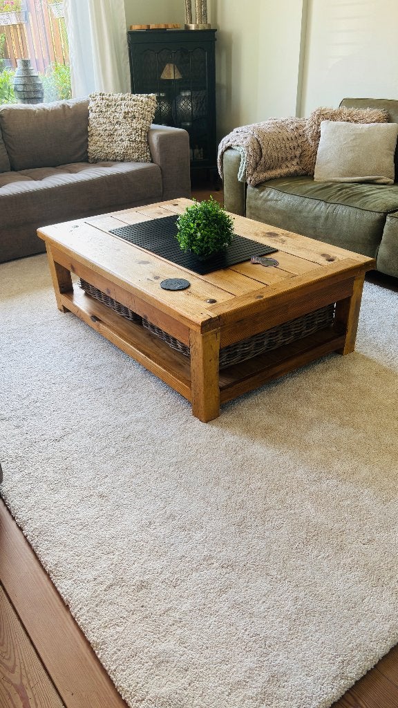 Houten salontafel, Ophalen, Gebruikt, 100 tot 150 cm, 50 tot 100 cm