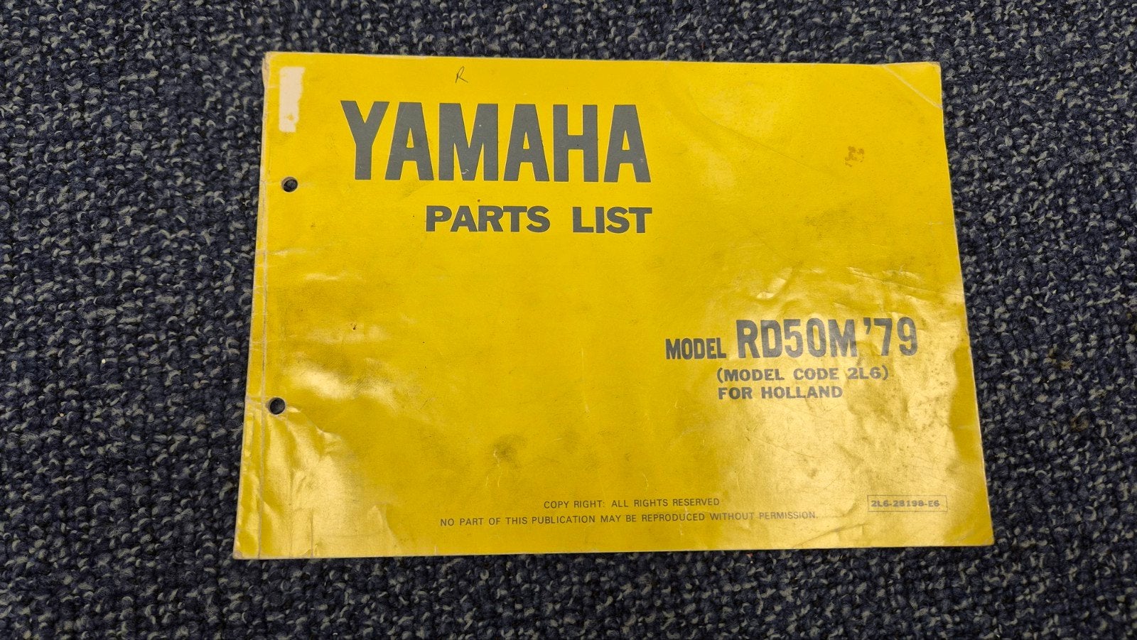 Yamaha RD50M '79 Onderdelenlijst (Model Code 2LG), Ophalen of Verzenden, Gebruikt