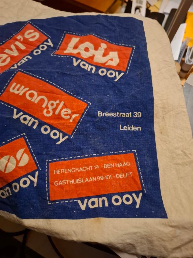 Vintage Van Ooy Reclame tasje  - Levi's, Lois, Wrangler, Verzamelen, Ophalen of Verzenden, Gebruikt, Gebruiksvoorwerp