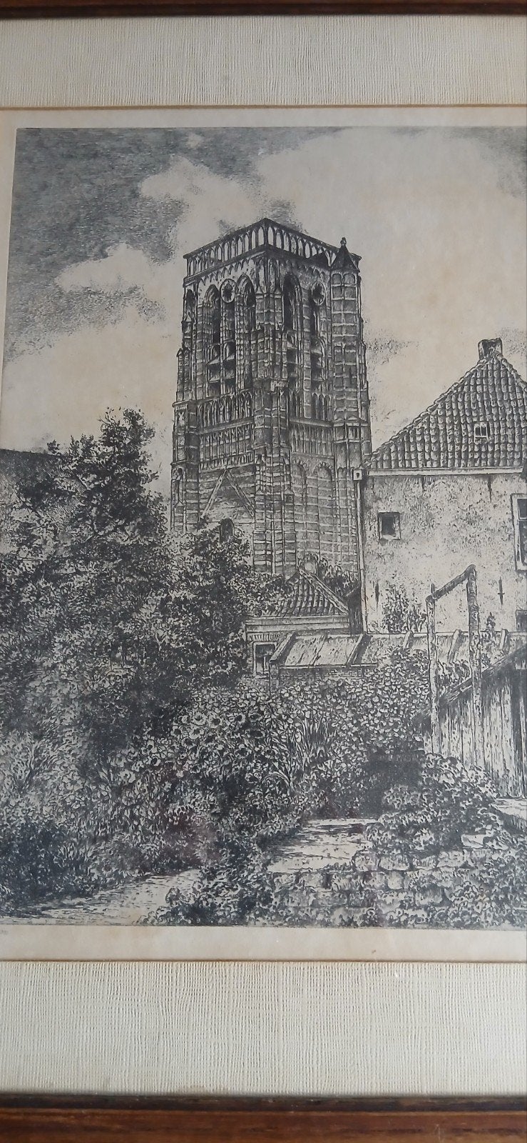 Willem van Leusden - St. Lambertustoren te Vught (1943), Ophalen, Met tekst, 1900 - 1949, Overige technieken