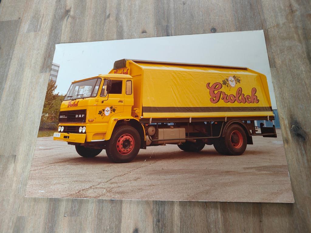 Vintage aluminium DAF Grolsch Vrachtwagen bord, Ophalen of Verzenden, Zo goed als nieuw, Reclamebord, Plaat of Schild, Grolsch