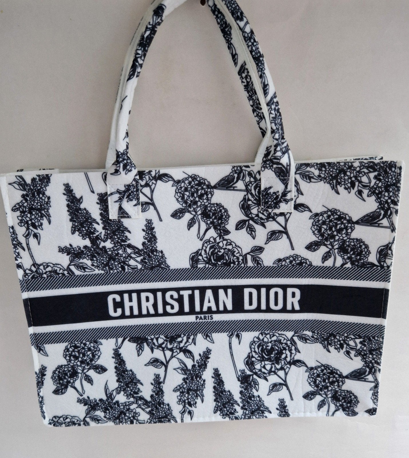 Leuke vilten tas met bloemenprint - Nieuw, Ophalen of Verzenden, Nieuw, Wit, Shopper