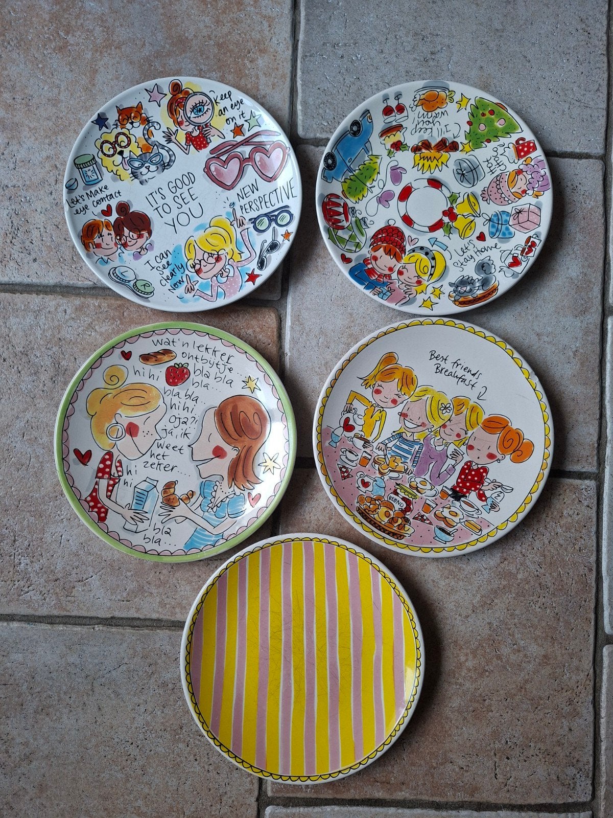 Ontbijt/lunch borden 22cm Blond Amsterdam, Ophalen, Gebruikt, Blond Amsterdam, Bord(en)