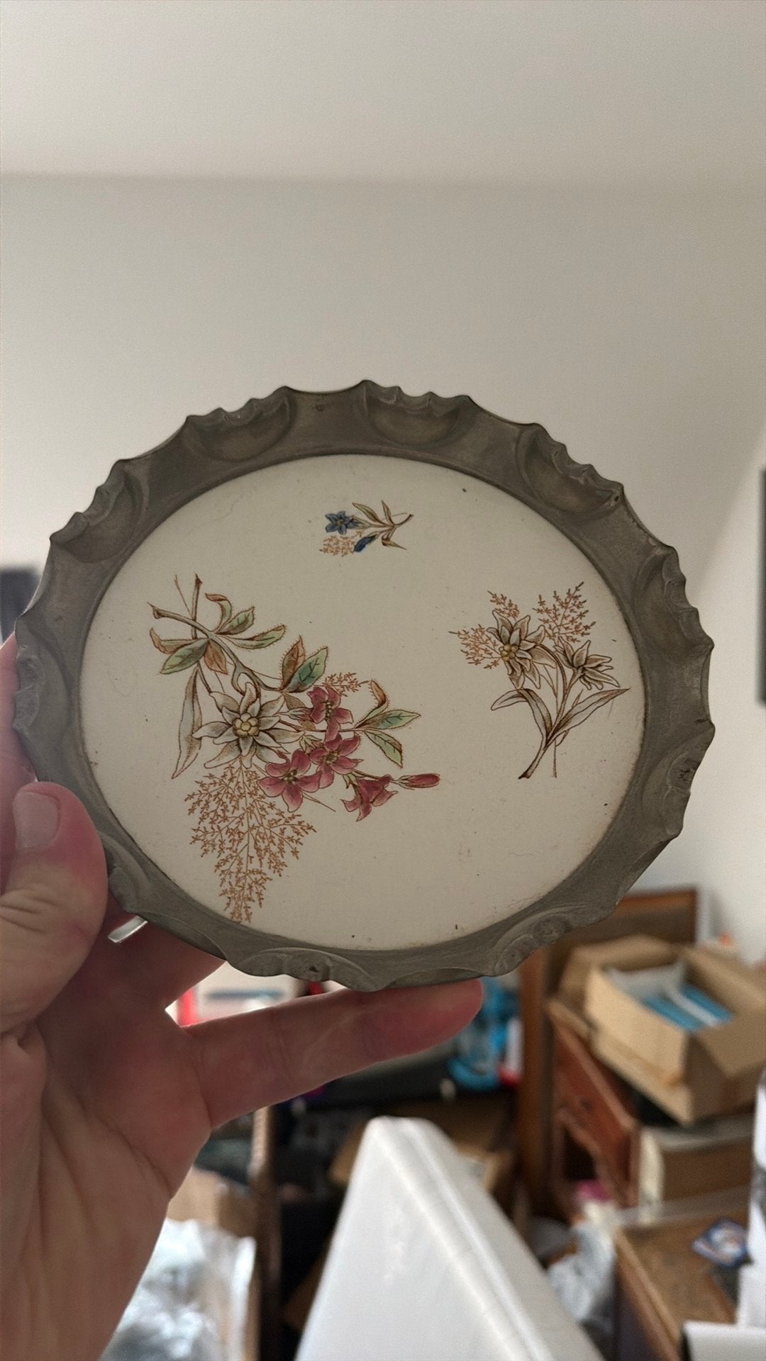 Antieke jugendstil onderzetter, Ophalen of Verzenden