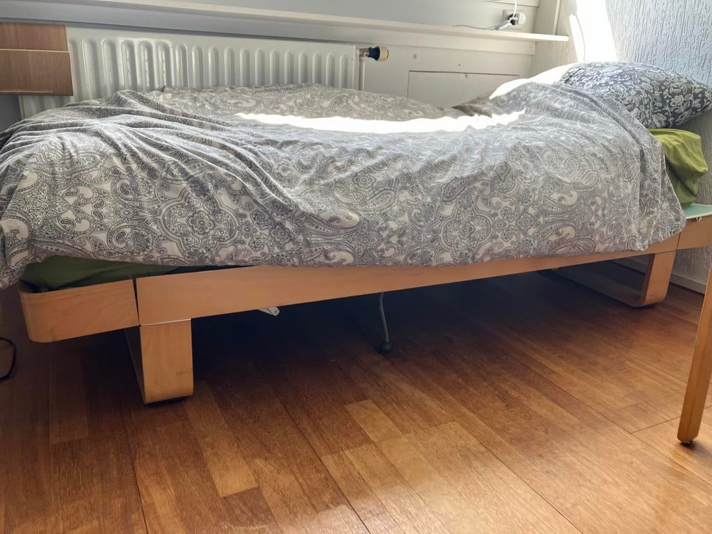 Auping Auronde eenpersoonsbed met spiraalbodem en matras, Huis en Inrichting, Ophalen, Eenpersoons, Beige, 80 cm