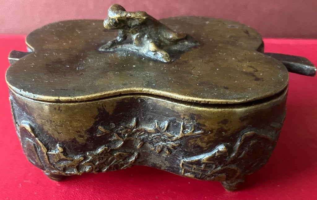 Antiek bronzen Japanse snuifdoos of wierrookdoos ca. 1920, Antiek en Kunst, Ophalen of Verzenden